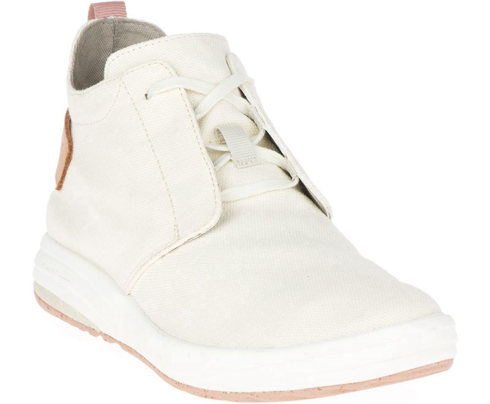 Merrell Sneakers Dame - Gridway Mid Lærred - Hvide - HBQ483560